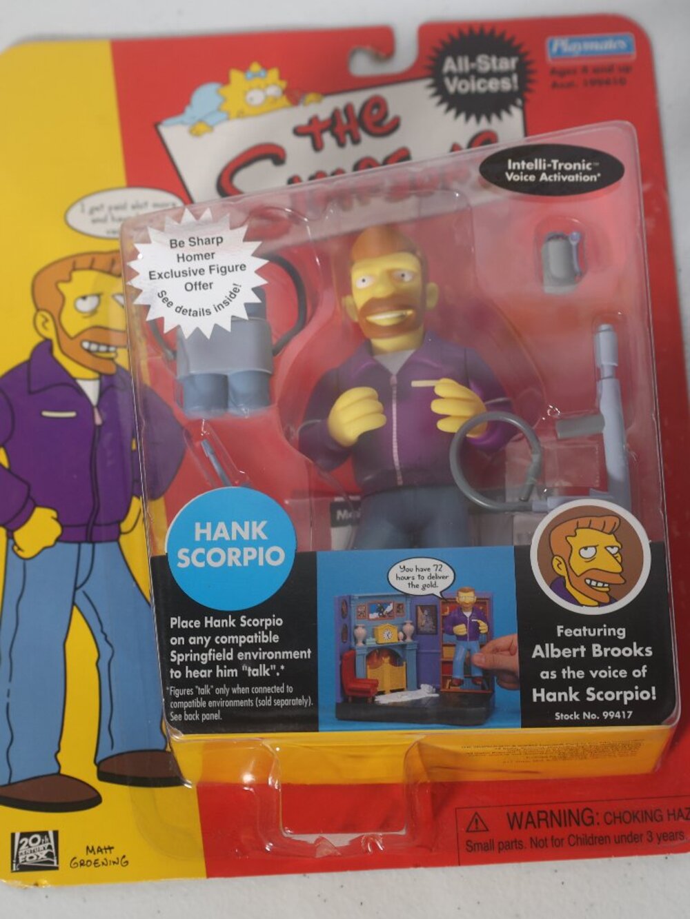 Playmates World of Springfield – Hank Scorpio Figure Carded, All-Star Voices